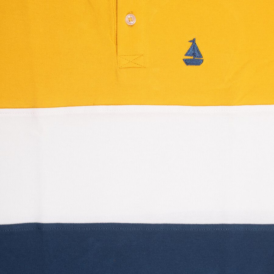 Boys' Mustard Yellow Cotton Collar Half Sleeve T-Shirt, Mustard, large image number null