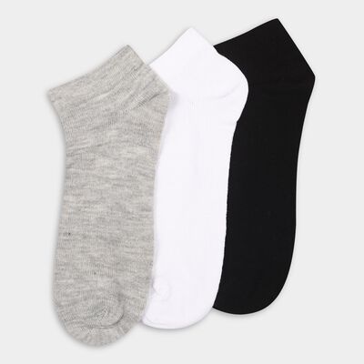Men's Black, White and Grey Cotton Blend Ankle Socks