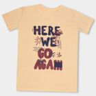 Boys' Light Peach Round Neck Casual T-Shirt, Peach, small image number null