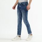 Men's Washed Blue Skinny Fit Jeans, Light Blue, small image number null