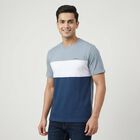 Men's Light Blue Cotton Round Neck Casual T-Shirt, हल्का नीला, small