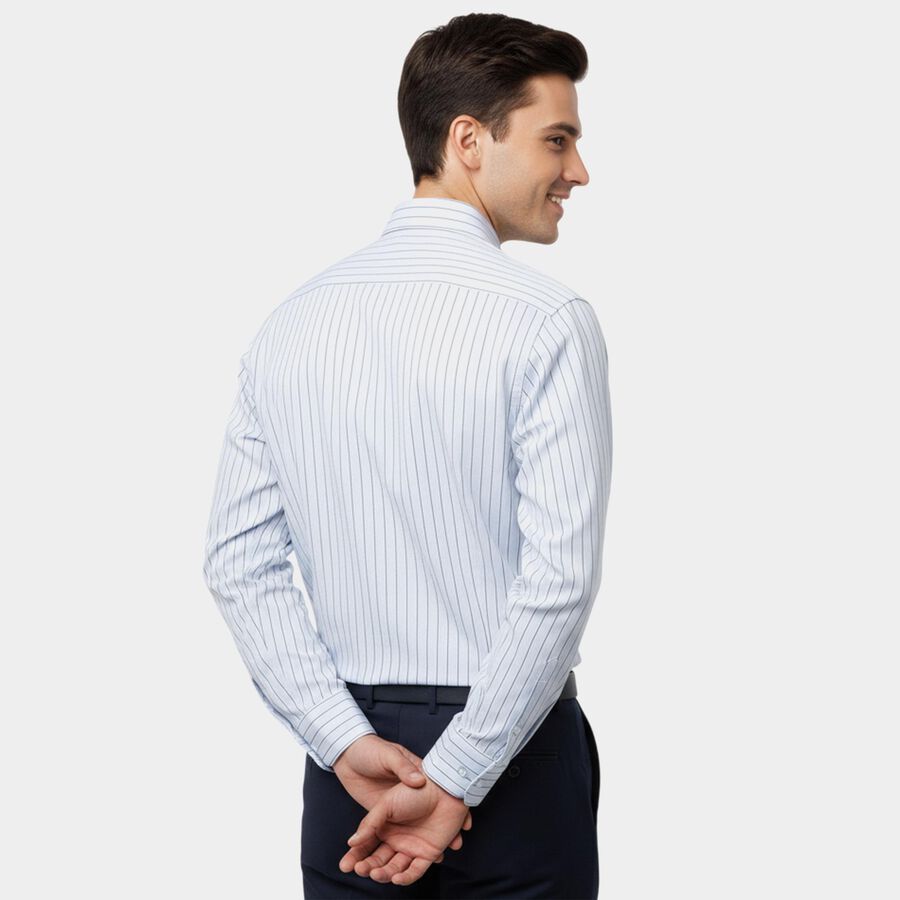 Men's Midnight Blue Spread Collar Formal Shirt, Mid Blue, large