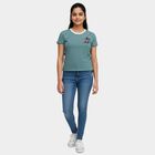 Girls' T-Shirt, गहरा हरा, small
