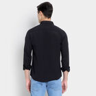 Solid Casual Shirt, Black, small image number null