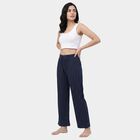 Women's Navy Blue Regular Fit Checkered Pyjama, नेवी ब्लू, small