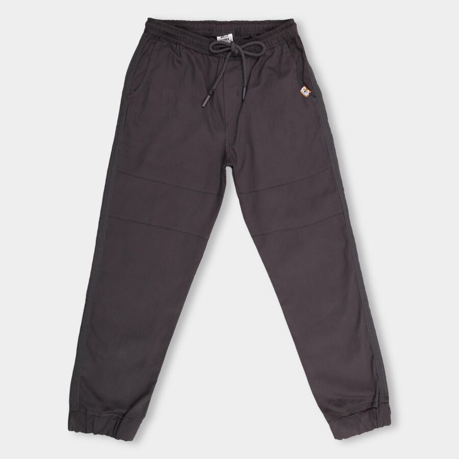 Boys' 100% Cotton Trousers , Dark Grey, large image number null