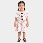 Girls' Pink Polka Dot Fit and Flare Frock, Light Pink, small
