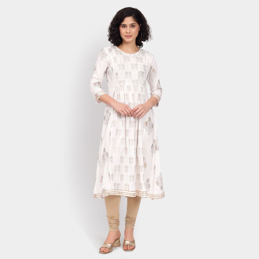 Ladies' Kurta Pyjama Set, Off White, large image number null