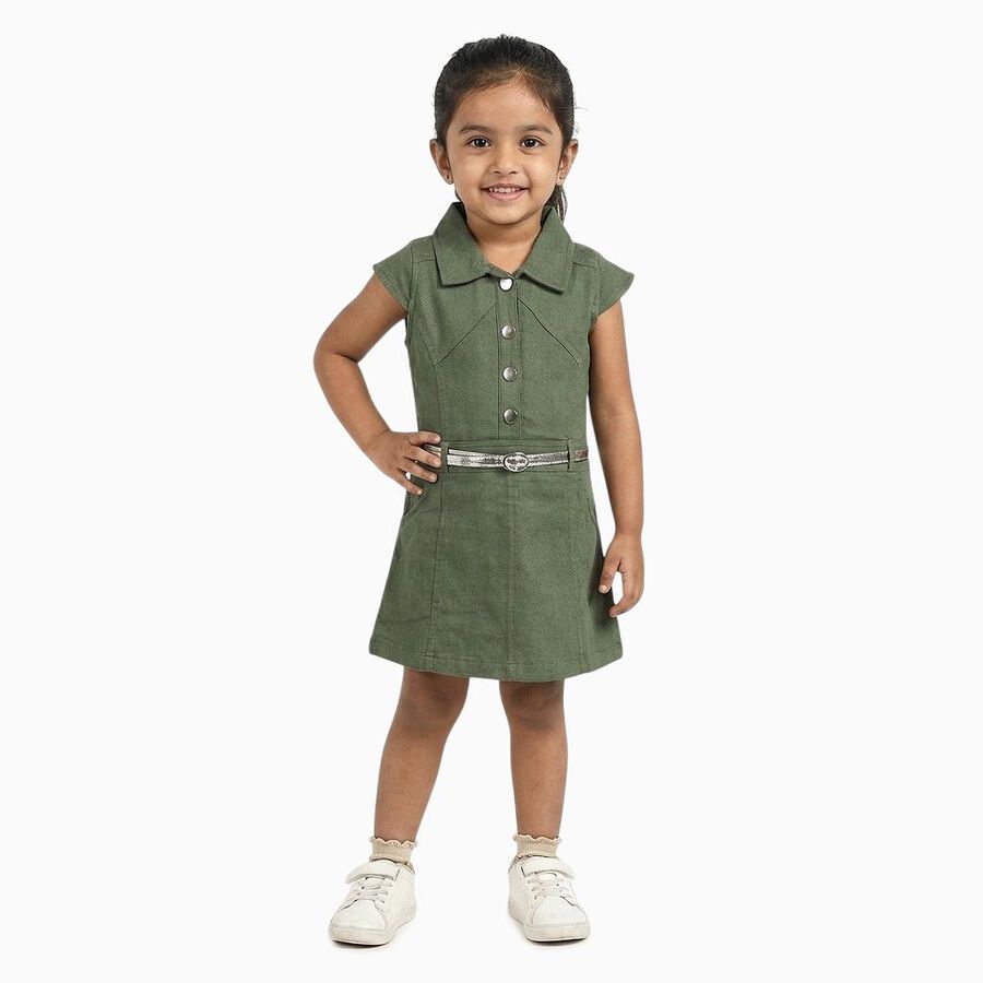 Girls' Frock, Olive, large
