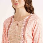 Embroidered 3/4th Sleeve Kurta, White, small image number null