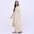 Women's Soft Ivory Round Neck Embroidered Anarkali Kurta, Beige, small image number null