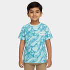 Boys Light Blue Cotton Crew Neck Casual T-Shirt, Light Blue, small image number null