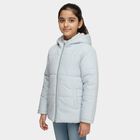 Girls Light Blue Hooded Casual Jacket, Light Blue, small image number null