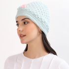 Women's Light Pastel Blue Floral Beanie Cap, हल्का हरा, small image number null