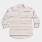 Infants Soft Yellow Cotton Mandarin Collar Casual Shirt, Yellow, small image number null