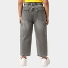 Boys Grey Regular Fit Cargo Jeans, हल्का ग्रे, small