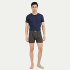 Men's Olive Green Regular Fit Solid Trunks, ओलिव, small