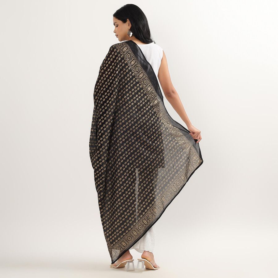 Ladies' Dupatta, Black, large image number null