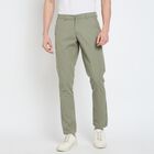 Men's 100% Cotton Slim Fit Casual Trousers, Light Green, small image number null