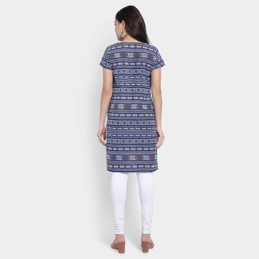 Cotton Straight Kurta, Navy Blue, large image number null