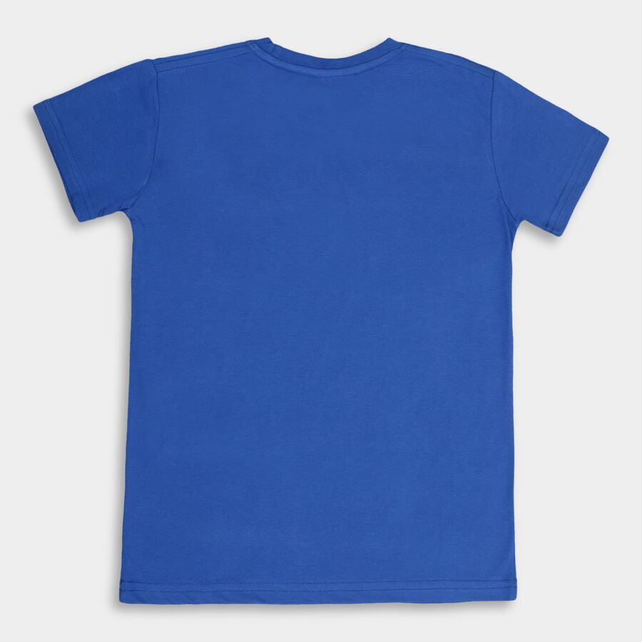Boys Placement Print T-Shirt, Royal Blue, large image number null