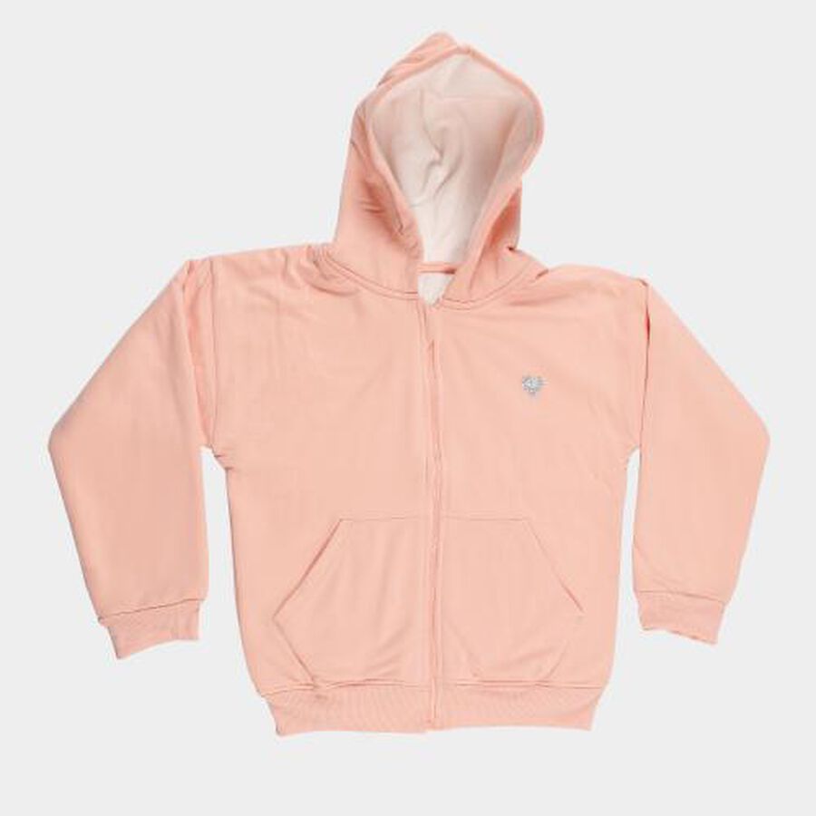 Girls' Sweatshirt, गुलाबी, large image number null