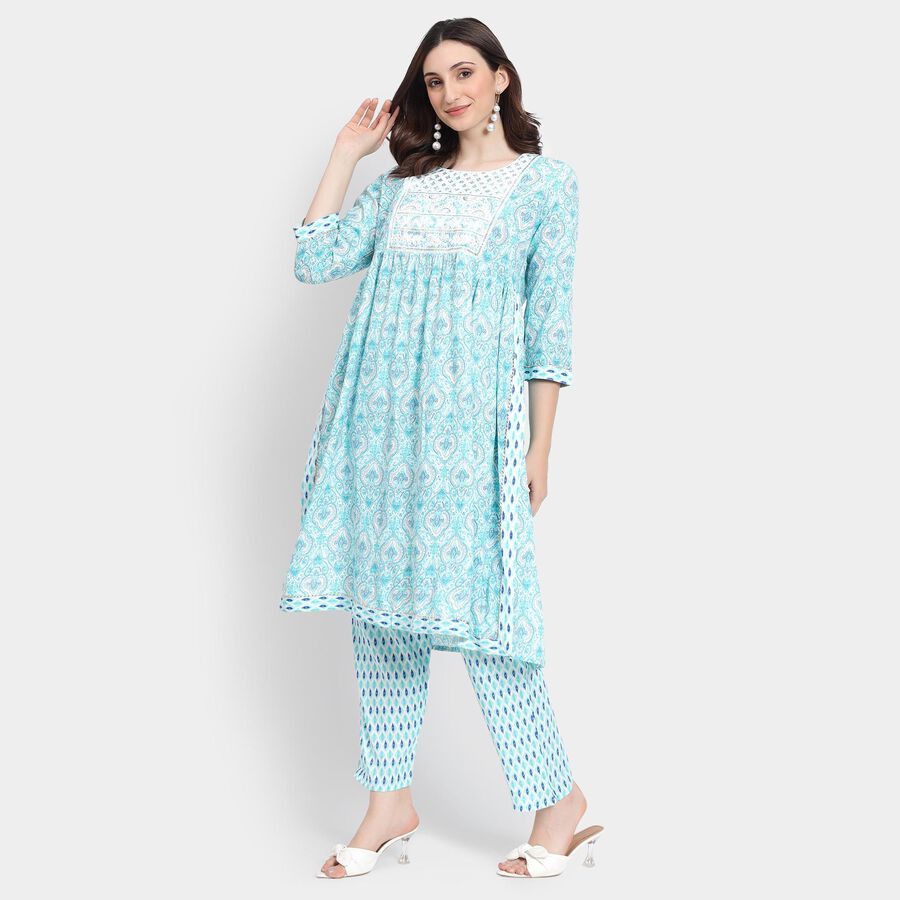 Ladies' Ethnic Set , हल्का नीला, large image number null