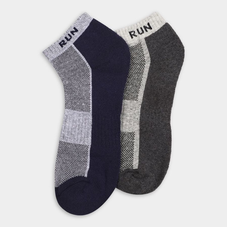 Men's Socks (Pack of 2), गहरा ग्रे, large