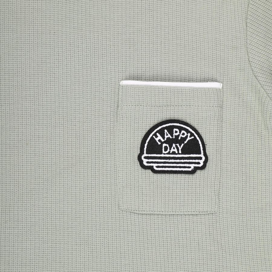 Boys' Light Sage Green Crew Neck Casual T-Shirt, Light Green, large image number null