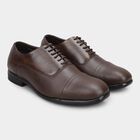 Men's Dark Brown Lace-Up Formal Shoes, भूरा, small