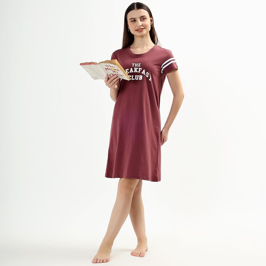 Ladies' Knee Length Nighty , Lilac, large image number null
