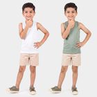 Boys Green Cotton Round Neck Vest, Light Green, small