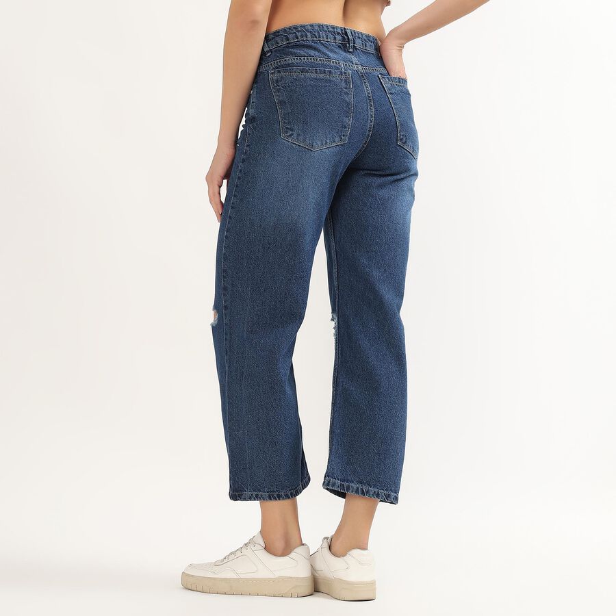 Women's Light Steel Blue Regular Fit Cotton Jeans, Mid Blue, large