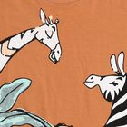 Boys Warm Terracotta Orange Cotton Round Neck Casual T-Shirt, Brown, small image number null