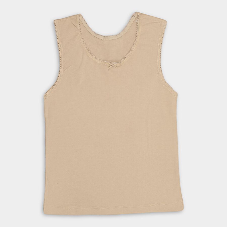 Girls' 100% Cotton Vest , गहरा पीला, large image number null