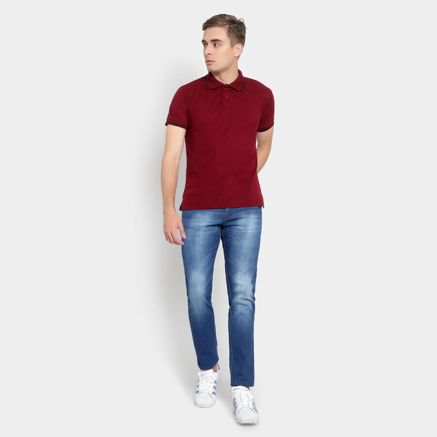Solid Polo Shirt, Wine, large image number null