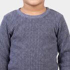 Boys' Blue Long Sleeve Thermal, मध्यम नीला, small