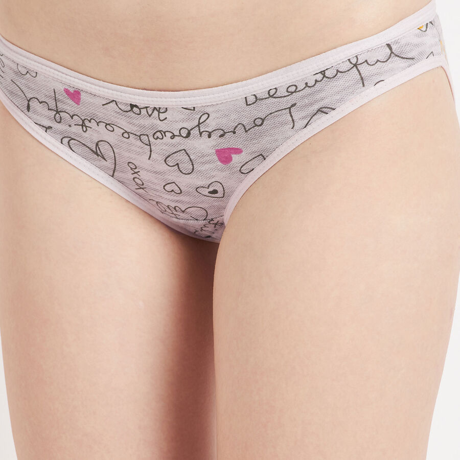 Cotton Printed Panty, Light Grey, large image number null