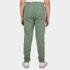 Girls' Green Straight Fit Heart Printed Pyjama, हल्का हरा, small