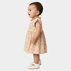 Infants' Off White Regular Fit Floral Printed Ruffle Collar Frock, Off White, small