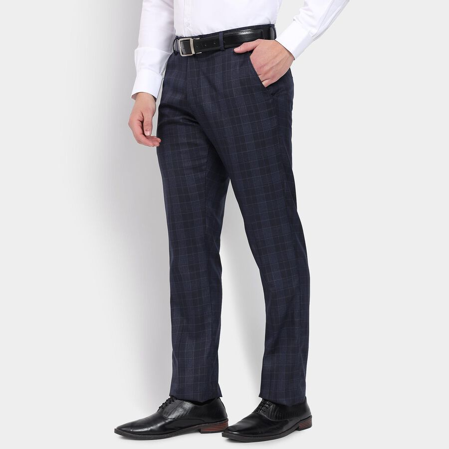 Men's Slim Fit Formal Trousers, नेवी ब्लू, large image number null