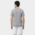 Men's Grey Round Neck Athleisure Drifit T-Shirt, Light Grey, small