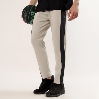 Men's Grey Slim Fit Contrast Panelled Track Pants