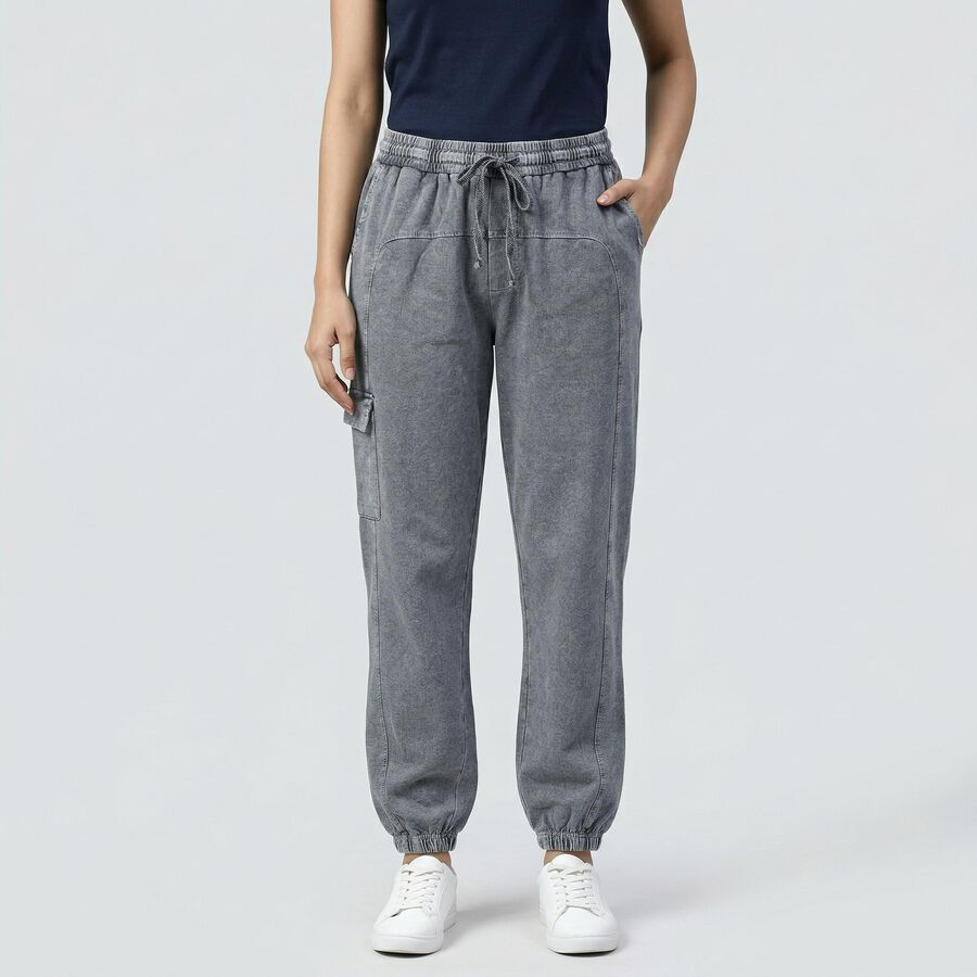 Women's Light Grey Regular Fit Track Pants, Light Grey, large