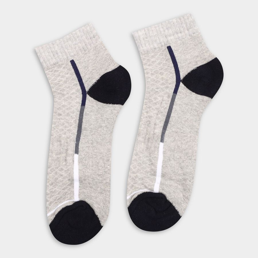 Men's Socks (Pack of 3), मिश्रित हल्का ग्रे, large