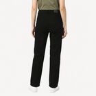Women's Black Straight Fit Solid Jeans, Black, small