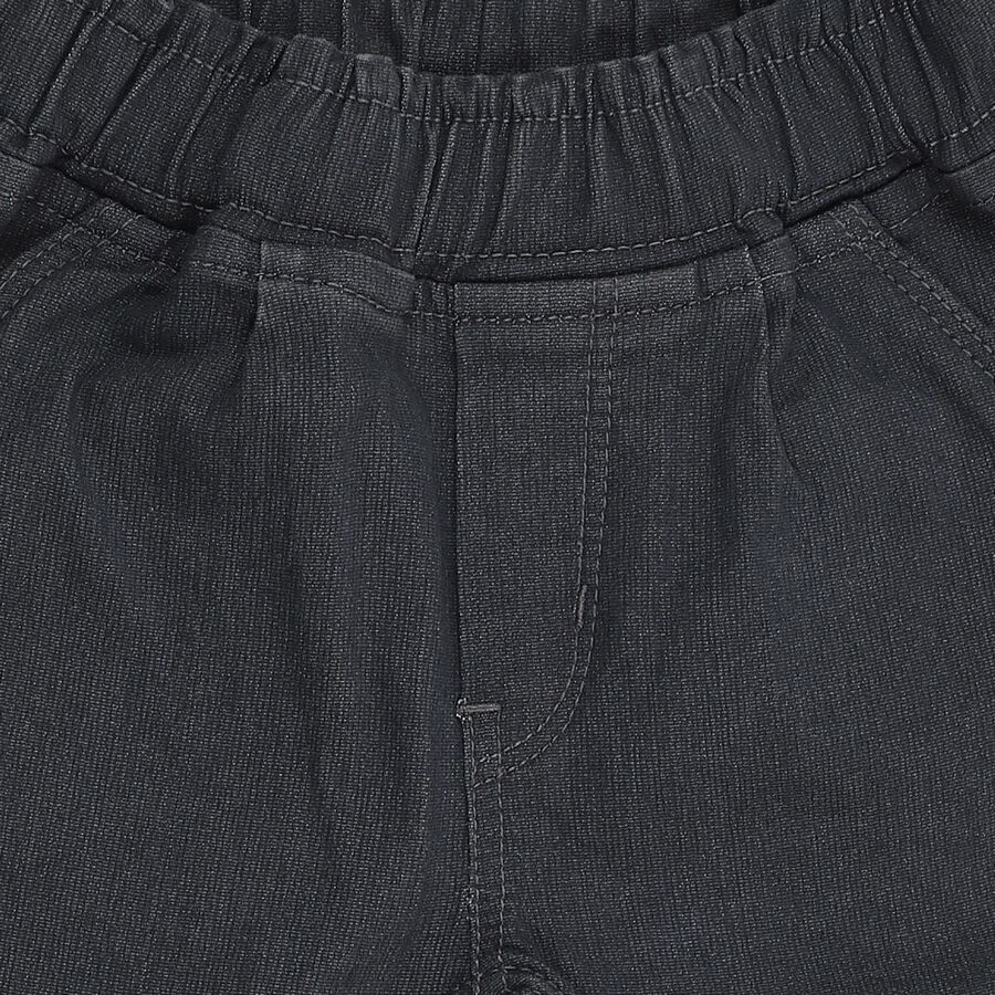 Infants Dark Charcoal Black Regular Fit Elastic Waist Jeans, गहरा ग्रे, large image number null