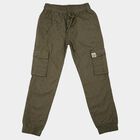 Boys' Olive Green Regular Fit Cargo Trousers, Olive, small