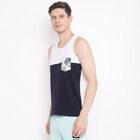 Solid Sleeveless T-Shirt, Navy Blue, small image number null