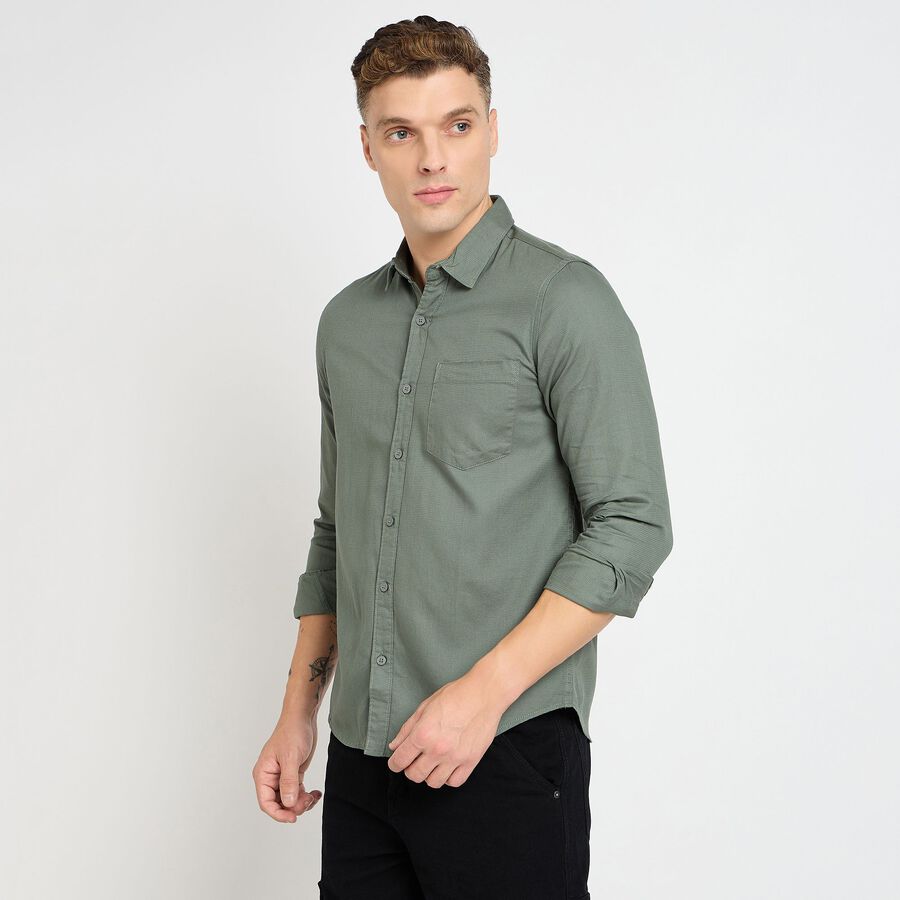 Men's Cotton Casual Shirt, ओलिव, large image number null